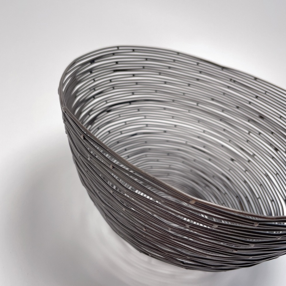 Handmade Decorative Wire Bowl Basket Dark Brown Metal - Picture 7 of 7